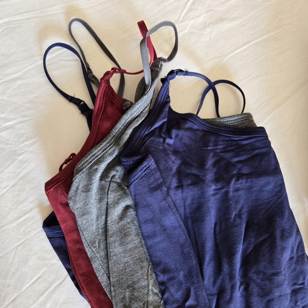 Bamboo Cool Camisole 3-pack Size Large Navy, Maroon, Gray New In Box Adj Straps - Picture 3 of 6